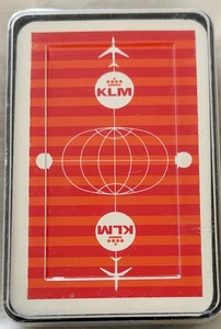 Tarjetas de juego KLM Airlines naranja y rojo en estuche rígido + tarjeta de puntuación Bridge - Imagen 1 de 3
