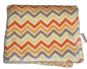 Little Miracles Baby Blanket Orange Yellow Tan Chevron Security Costco 30x44" - Picture 1 of 2