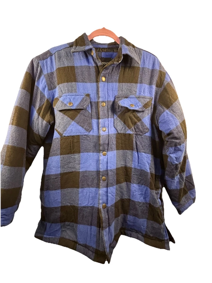 CAMISA DE FRANELA ESTOICA ~ PARA HOMBRE Mediana ~ ALGODÓN ABOTONADA Forrada/Aislada Foto 1 de 4