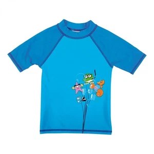 Arena Boys' Swim Shirt AWT Kids Boy UV S/S Tee, Blue, 98 cm 2-3 Years - Picture 1 of 3