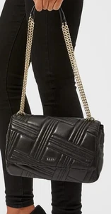 DKNY Allen Black Leather Quilted Shoulder Crossbody Bag - Picture 1 of 6