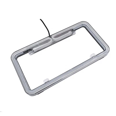 12V Universal Fit Decorative Lights LED License Plate Frame Light Front Rear Tag - Image 1 of 4