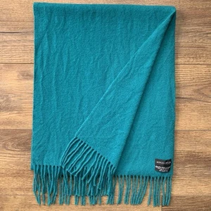 Morgan Taylor Superfine 100% Lambswool Fringe Unisex Scarf Muffler 15x71 Germany - Picture 1 of 8