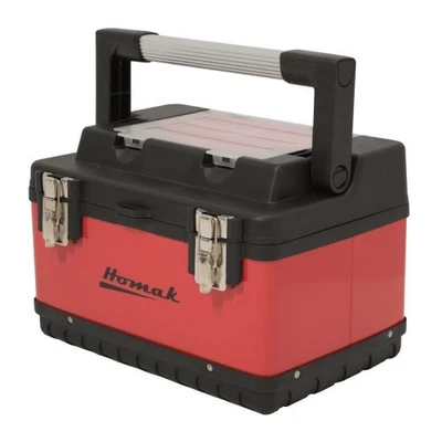 Homak RD00122504 23" Red Metal Black Plastic Hand Carry Toolbox - Image 1 of 2
