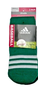 Adidas, Athletic Cushioned Solid Green OTC Socks, 2Pk. Size 13C-4Y - Picture 1 of 4