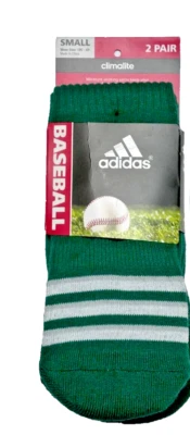 Adidas, Calcetines Atléticos Acolchados Verde Sólido OTC, 2Pk. Talla 13C-4Y Foto 1 de 4