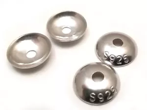 Perlenkappen. 925er Sterling Silber -Platiniert - Kappen. 8mm. 6 Stück - Bild 1 von 3