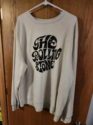 The Rolling Stones Fleece Crew, Blanco Hueso, X-Large, Nuevo con Etiquetas Foto 1 de 4