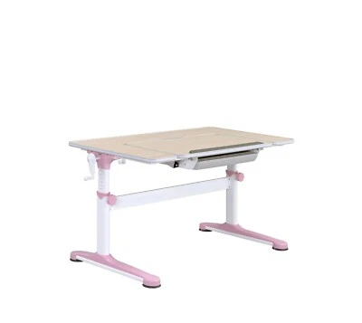 Escritorio Ergonómico en Forma de U - Escritorio Ajustable para Niños, Blanco/Roble/Rosa, Amplio y S Foto 1 de 4