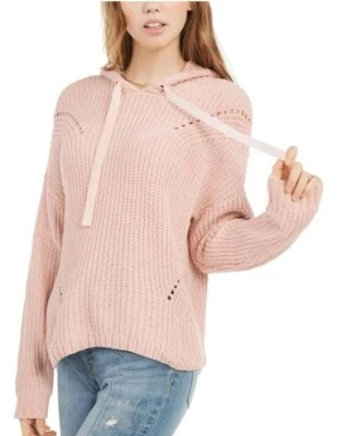 NUEVO CON ETIQUETAS SUÉTER CON CAPUCHA MANGA CAÍDA SÚPER SUAVE ROSA CHENILLA L AMERICAN RAG Foto 1 de 4