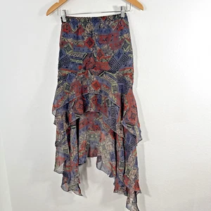 Milkway Skirt Womens XS Ruffle Asym Sheer Fairycore Cowgirl Hanky 90s Y2K - Picture 1 of 8