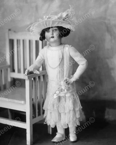 Antique Doll By Chair Vintage 8x10 Reprint Of Old Photo - Picture 1 of 1