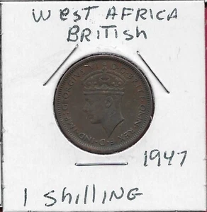 ÁFRICA OCCIDENTAL BRITÁNICO 1 CHELÍN 1947 GOBERNANTE: GEORGE VI, BUSTO DEL REY GEORGE VI IZQUIERDA, - Imagen 1 de 2