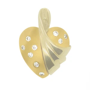 14K Bicolor Gold 0,70Ct Diamant Herzform Anhänger - Bild 1 von 3