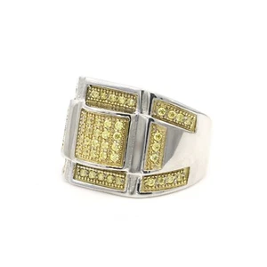Stainless Steel 316 Pave Men's Square shape CZ SET Pinky Ring - Picture 1 of 16