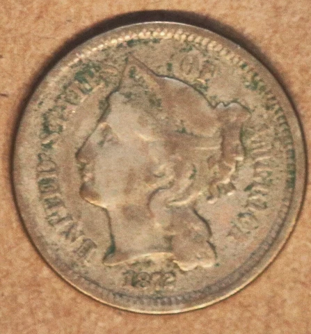 1872 Three Cent Nickel - Fine - #3557B Cover