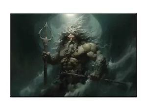 Poseidon Prints-Poseido Painting-Poseidon oil painting Printed on canvas - Picture 1 of 8