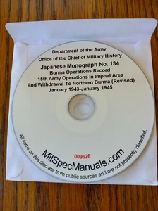 CD-Rom Japanese Monograph # 134 Burma Operations Record, Jan 1943 to Jan 1945 - Picture 1 of 1