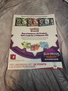 Pokemon TCG Sun & Moon Guardians Rising GX GameStop Promo Game Store Poster - Bild 1 von 10