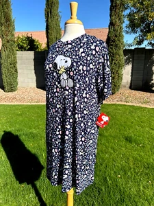 Camicia da notte Peanuts maglia morbida elasticizzata camicia da notte Snoopy, Woodstock & Lucy nuova con etichette - Foto 1 di 7