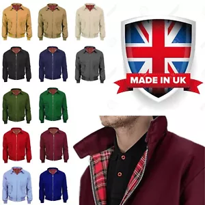 Mens Classic Vintage Scooter 1Harrington1 Bomber Jacket | Tartan Lined | Biker - Picture 1 of 17