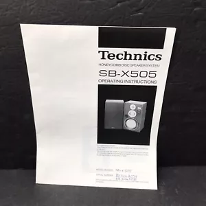 Technics SB-X505 Operating Instructions - Picture 1 of 2