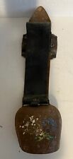 Antique French Steel Cow Bell With Leather Strap