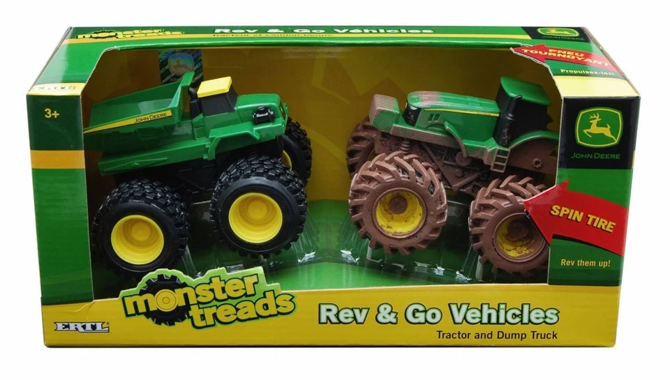 Juego de tractor y camión volquete Rev & Go, verde - Tomy ERTL Monster Treads 46198A Foto 1 de 1