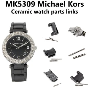 MK5309 Michael Kors black ceramic women's watch band parts - Picture 1 of 6