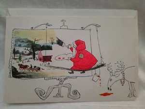 VTG 1960's Era Lot 2 Christmas Cards & Env Santa by Laurel Cards Inc MCM Unused - Picture 1 of 11