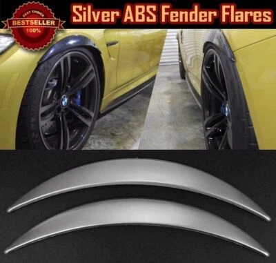 1 Pair Glossy Silver 1" Diffuser Wide Body Fender Flares Extension For Ford - Image 1 of 2