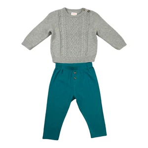 Cat & Jack - Baby Boys Cable Knit Sweater 2 Pc Top & Bottom Set - 12 Months - Picture 1 of 12