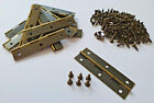 Large Door Brass Hinges with Screws Doll House Antique Wooden Box Craft Hinge