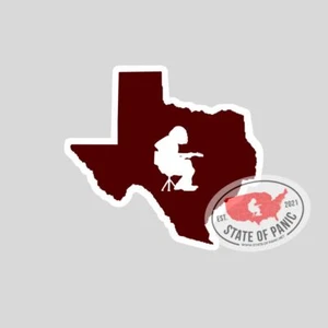 State of Panic - Maroon Texas Mikey Sticker - Picture 1 of 1