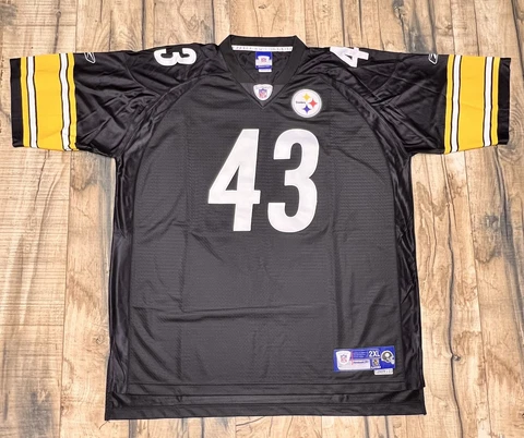 Reebok Pittsburgh Steelers Troy Polamalu 43 NFL Football 2XL +2 Stitched Jersey Cover