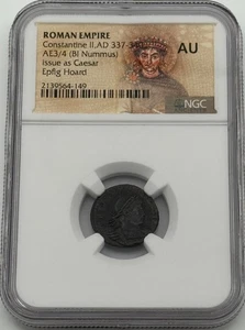 🔥Costantino II (AD 337-340) AE3/4 (BI Nummus) Edizione come Cesare - NGC Antichi - Foto 1 di 2