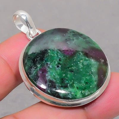 Ruby Zoisite Gemstone Handmade Fashion Ethnic Gift Jewelry Pendant 2" SR 2522 - Image 1 of 4