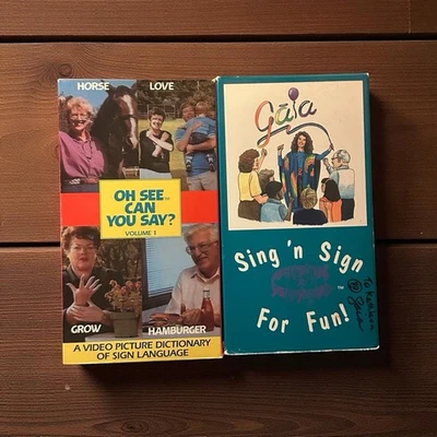 Oh See Can You Say? & Gaia Sing ‘n Sign VHS Lot 2 Kids Sign Language Lessons VG - Image 1 of 4