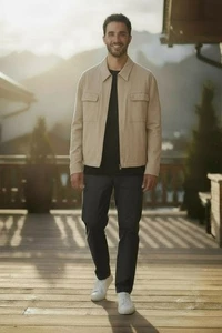 Fioroni 100% Linen Traveljacket Quiet Luxury Unlined Taupe Size IT 54 $1,r24 - Picture 1 of 12