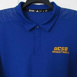 adidas Mens S/S "UCSB Basketball" (Santa Barbara) Polo Shirt NWOT- Size XXL - Picture 1 of 5