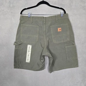 Pantalones Cortos Carhartt B25 MOS Para Hombre 36 Verde Pato Lona Carpintero NUEVO - Imagen 1 de 9