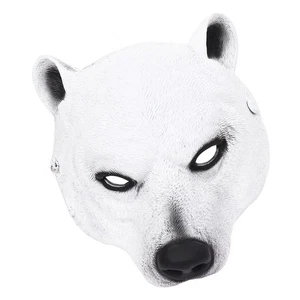 Halloween Polar Bear Mask Lightweight Novelty Animal Half Face Mask for Festival - Picture 1 of 6