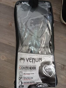 Venum "Contender 1.0" Black/Cyan Boxing Gloves 16 oz - Picture 1 of 5