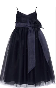 BHS Wedding Lydia Bridesmaid Flower girls dress age 9 years navy blue party - Picture 1 of 8