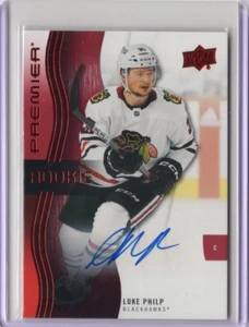 Tarjeta LUKE PHILP NHL Blackhawks 2023-24 Upper Deck Premier Red RC Auto #130 - Imagen 1 de 2
