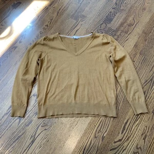 Boden Women's Size L V-Neck Pullover Sweater Puff Long Sleeve Mustard - Picture 1 of 10