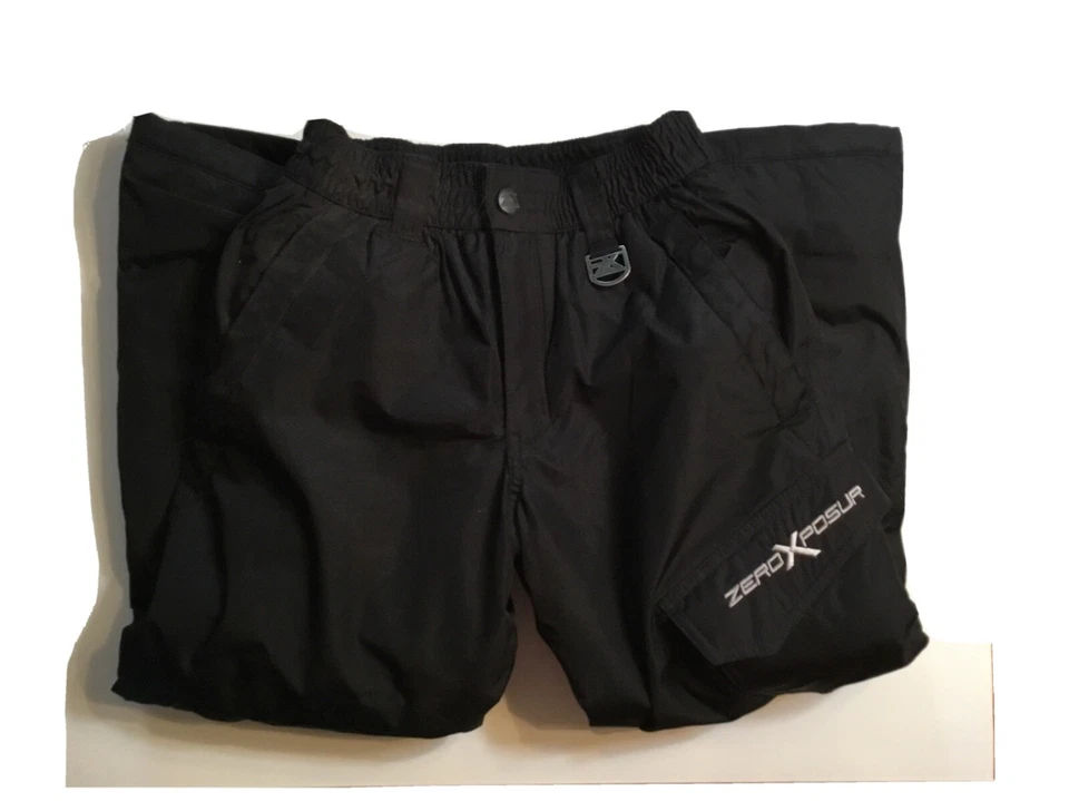 Big Boys ZEROXPOSUR Ski-Snow Pants Size 8/S-8 Black Snap/Zipper Closure - Image 1 of 4