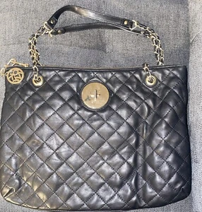 DKNY Donna Karan Quilted Soft Leather Handbag Chain Straps Crossbody Bag - Picture 1 of 8