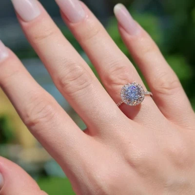 Diamond Wedding Ring Gold 14K Yellow IGI Lab Created 2.60 Carat Round E F  VS - Image 1 of 4