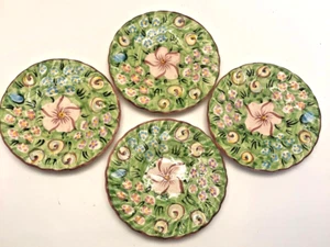 Vestal 6" Plates Bread/Saucers Hand Painted Alcobaca Portugal - Picture 1 of 7